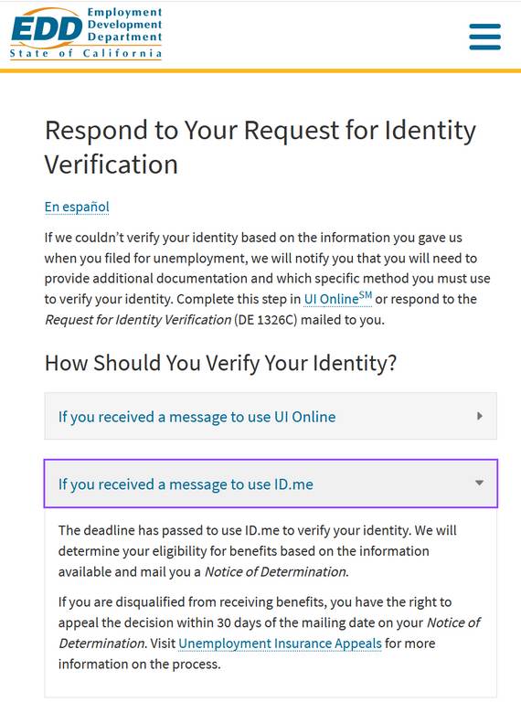 Verifying your identity for a UI claim with Nevada DETR – ID.me Help Center