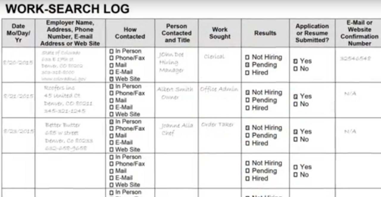 Colorado CDLE Work Search Documentation Help Colorado Unemployment 