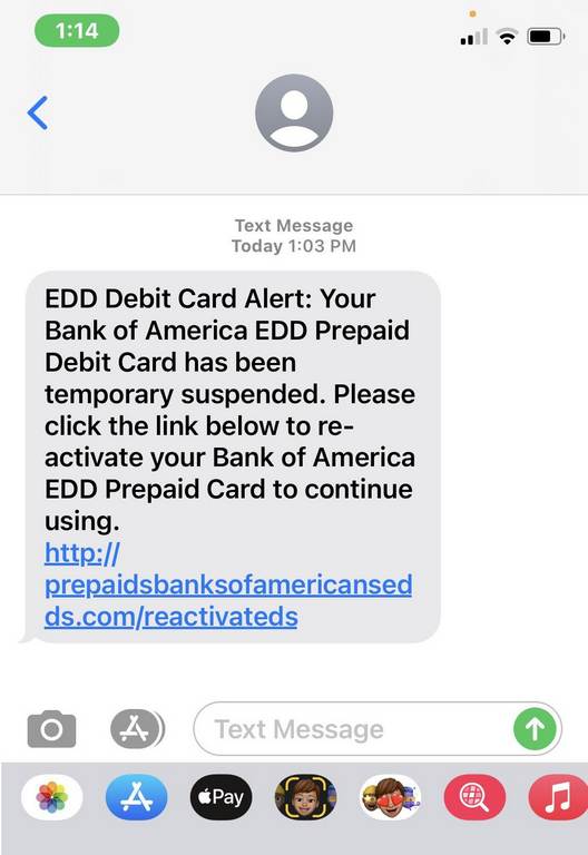 California EDD Unemployment Debit Card Scam
